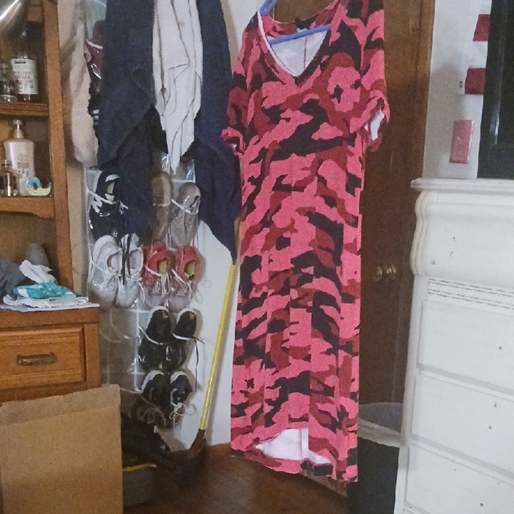 Rock & Republic Pink and Black Long Sleeve Dress
